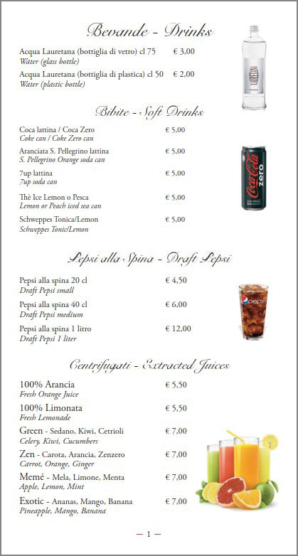 menù drink