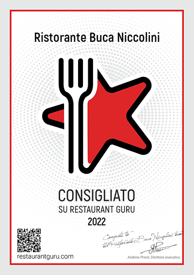 certificato di aggiudicazione a Ristorante Buca Niccolini